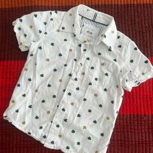 Denim & Flower Toddler Clover Print Button Down Shirt